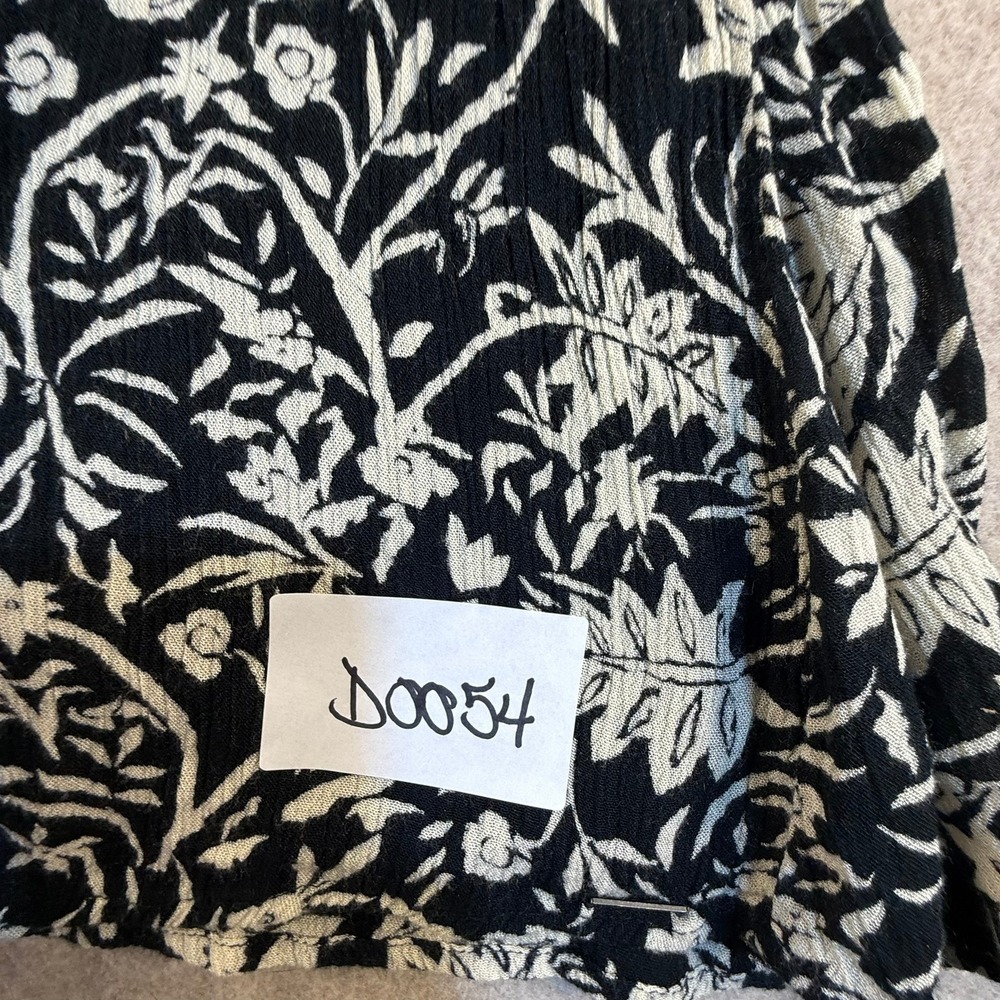 Volcom Womens Black White Floral Crochet Yoke Long Sleeve Mini Dress Small - Picture 2 of 9